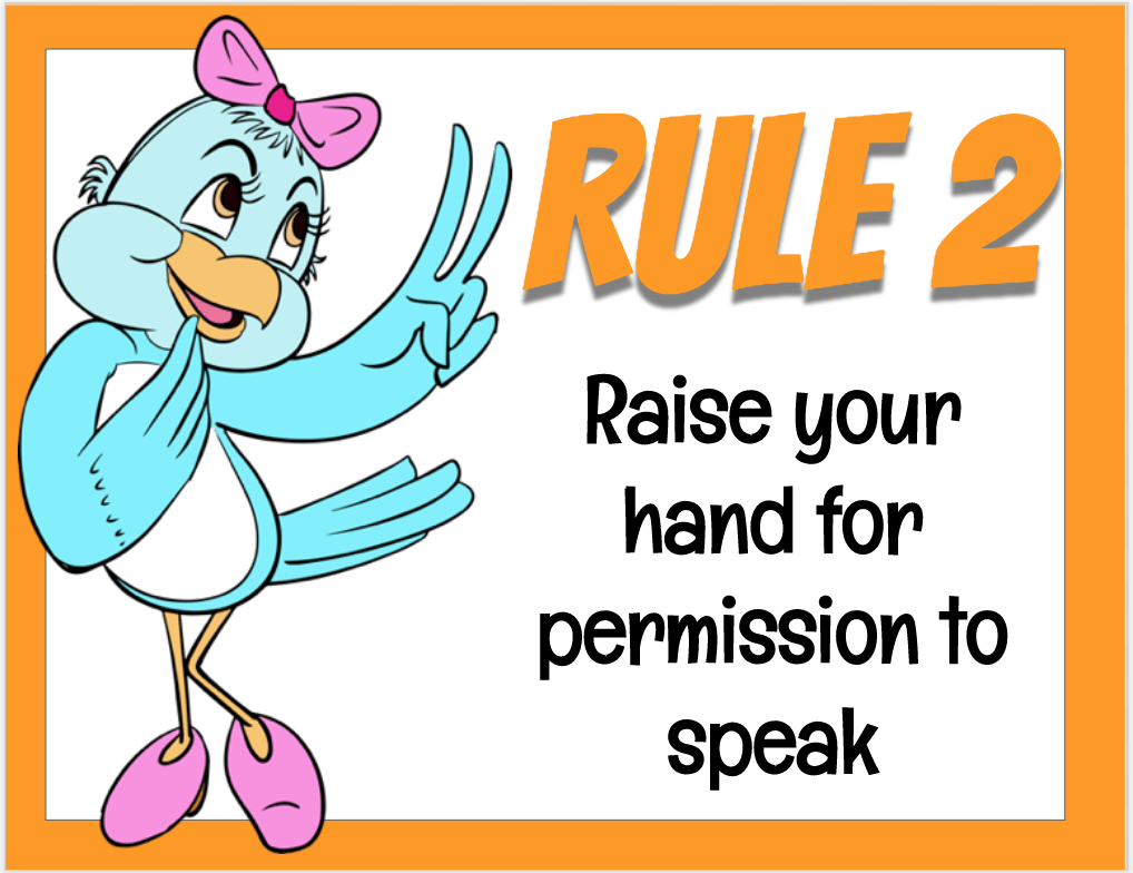 Raise your hand to Speak with cartoon