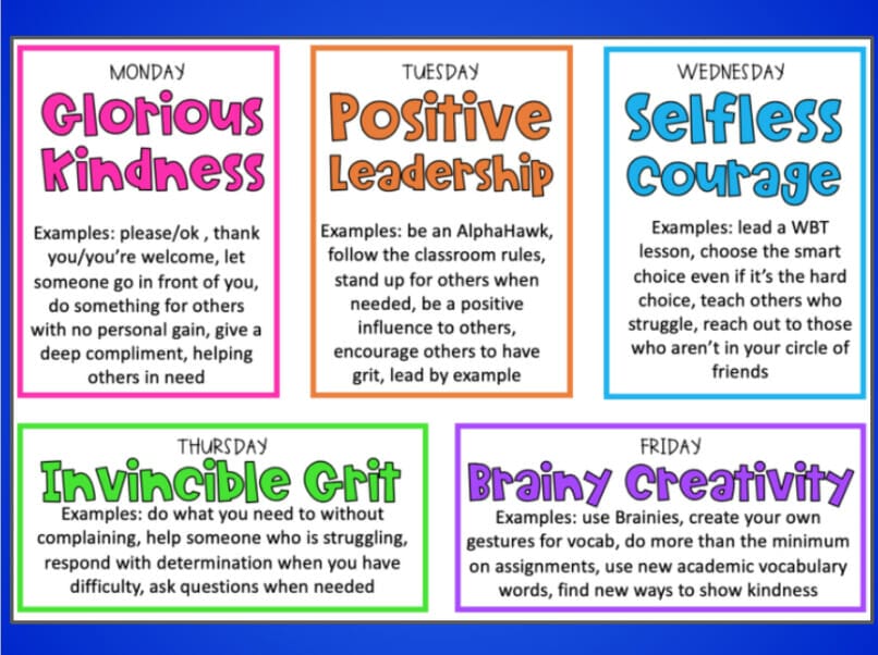 Virtue Calendar